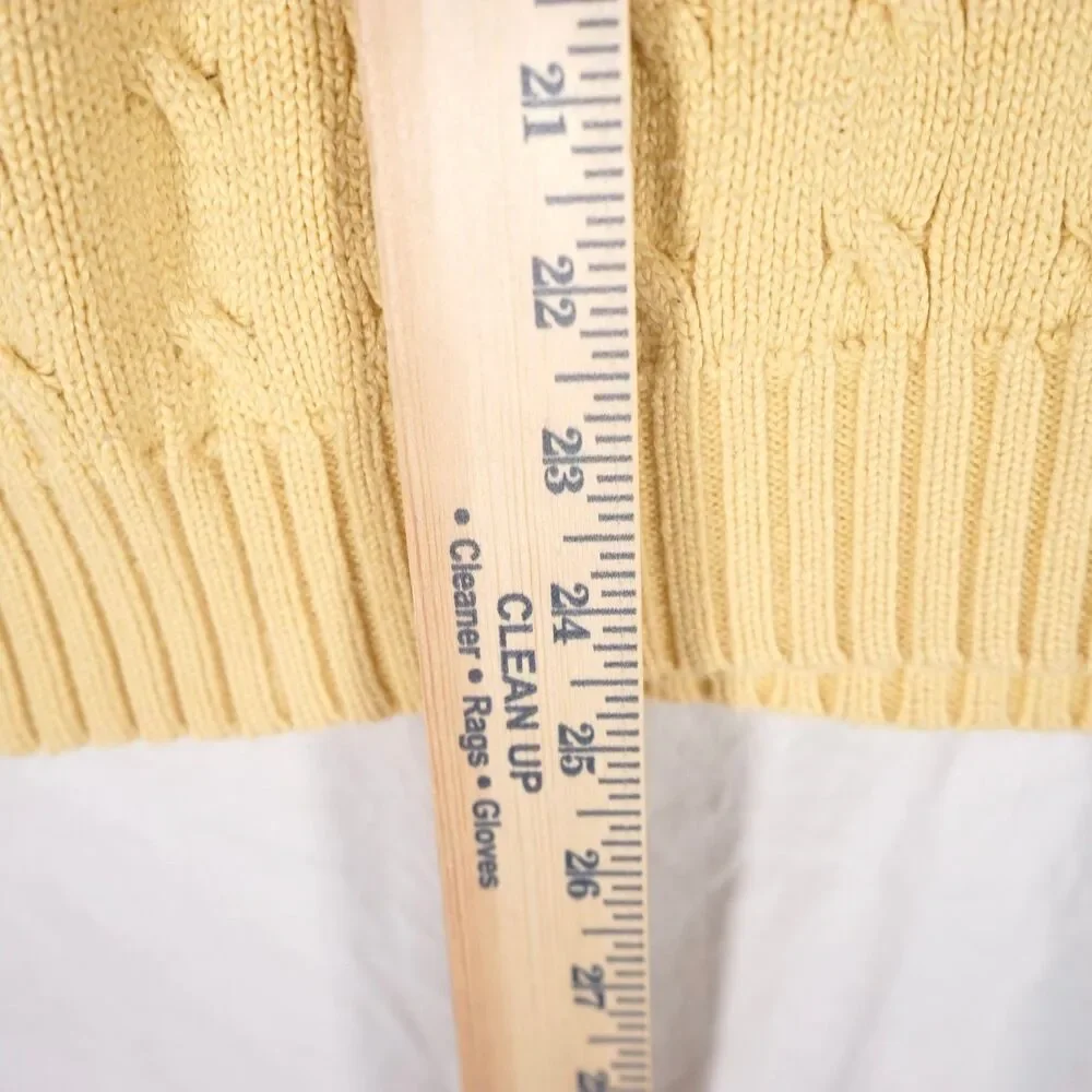 Polo Ralph Lauren Cable Knit Sweater Vest Vintage Yellow XL